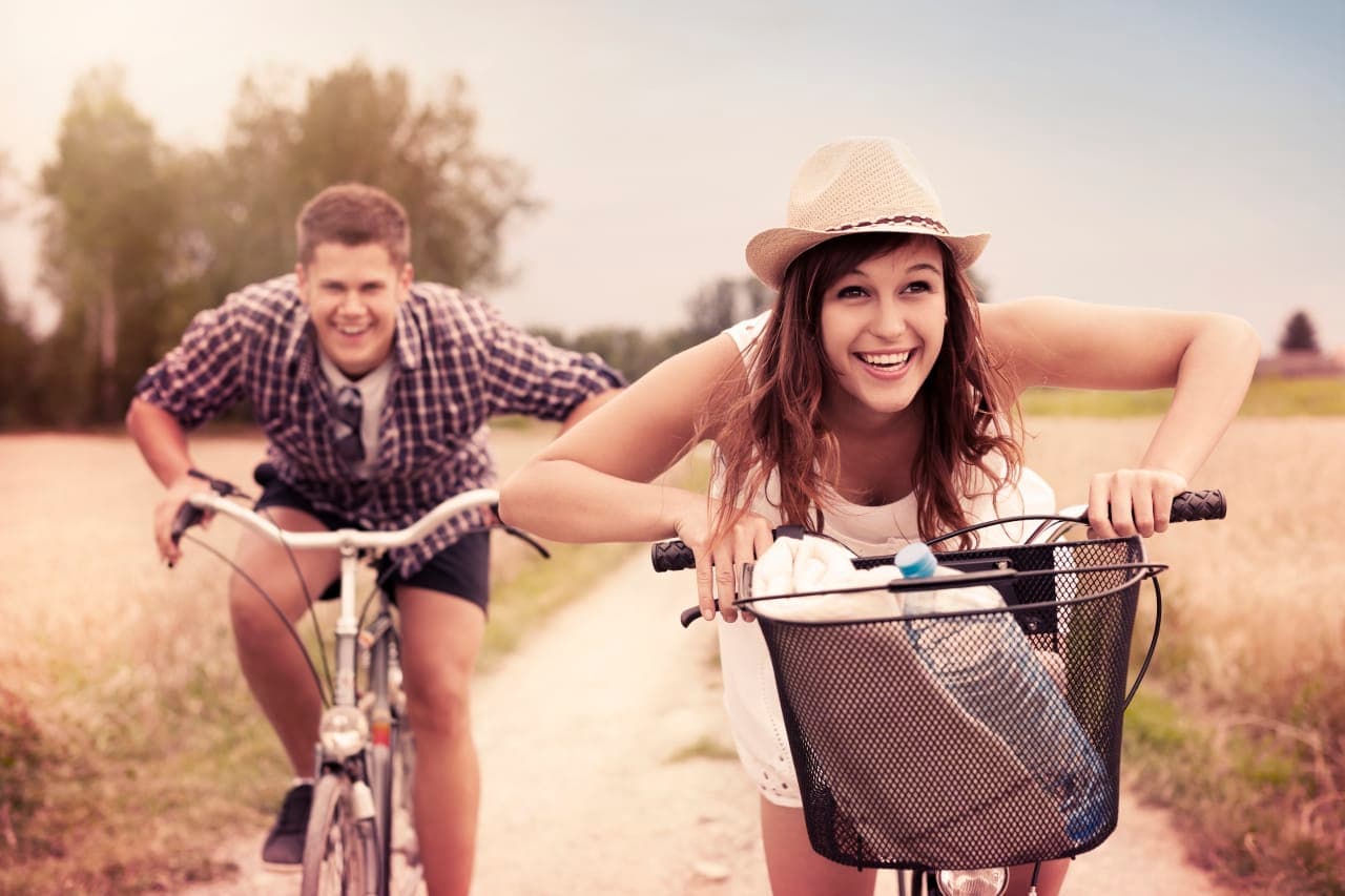 Person with a bicycle